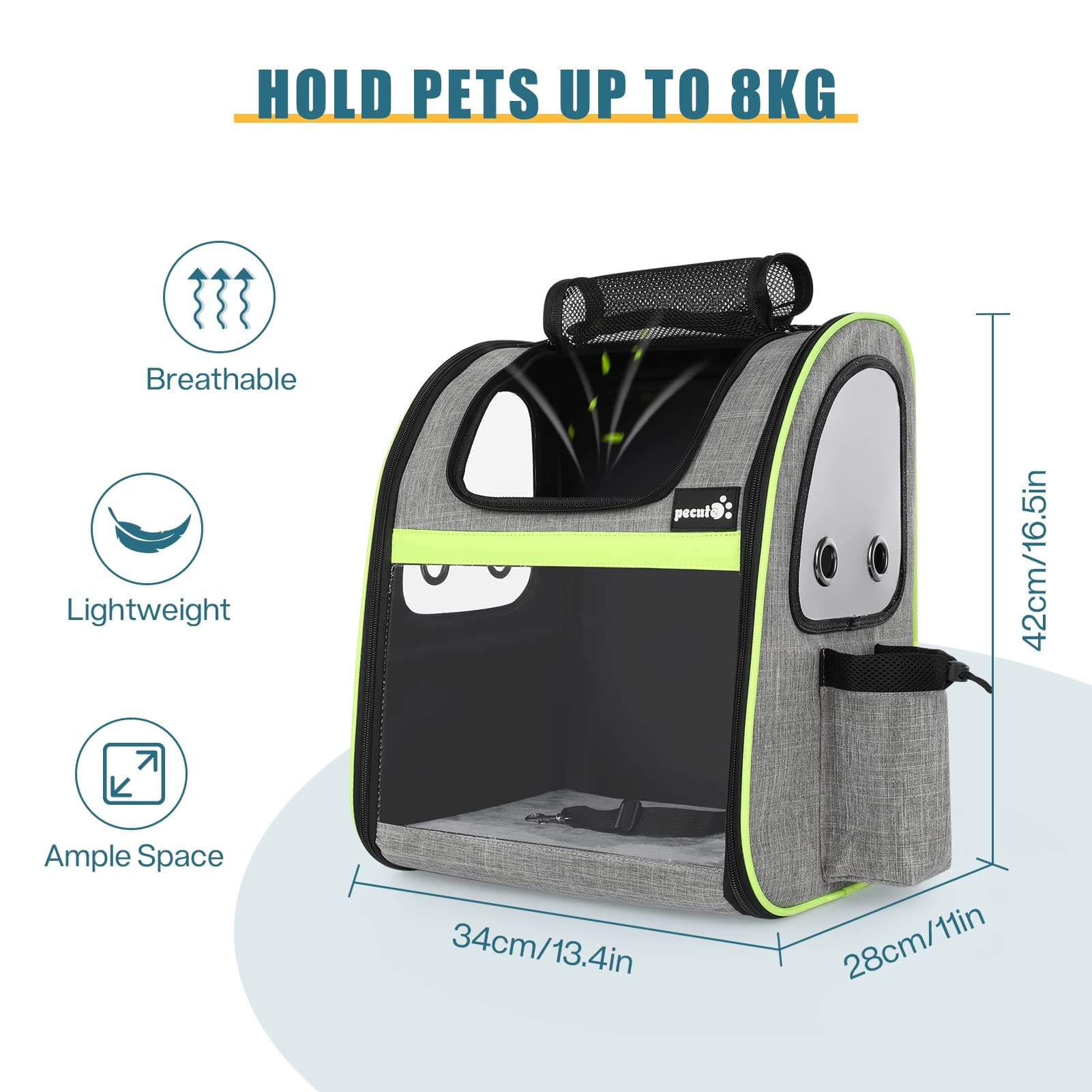 Pecute Cat Carrier Dog Backpack Visible Acrylic.