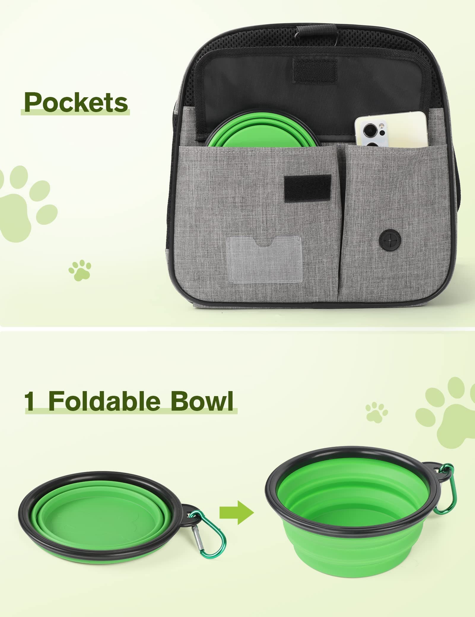 Pecute Pet Carrier Bag with Bowl Used for Pet Under 6KG.