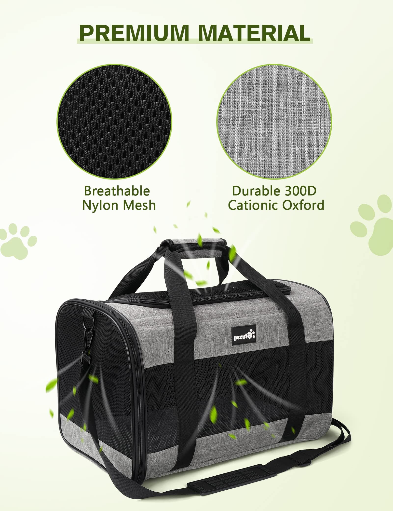 Pecute Pet Carrier Bag with Bowl Used for Pet Under 6KG.