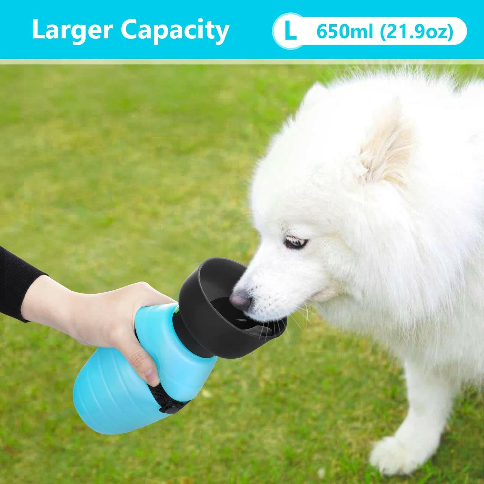 Pecute 500ml Dog Water Portable Bottle (Blue).