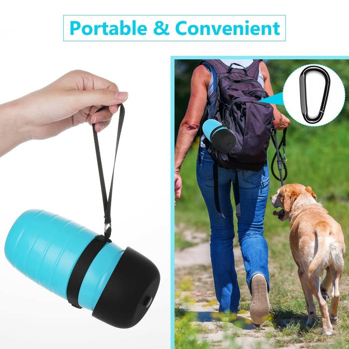 Pecute 500ml Dog Water Portable Bottle (Blue).