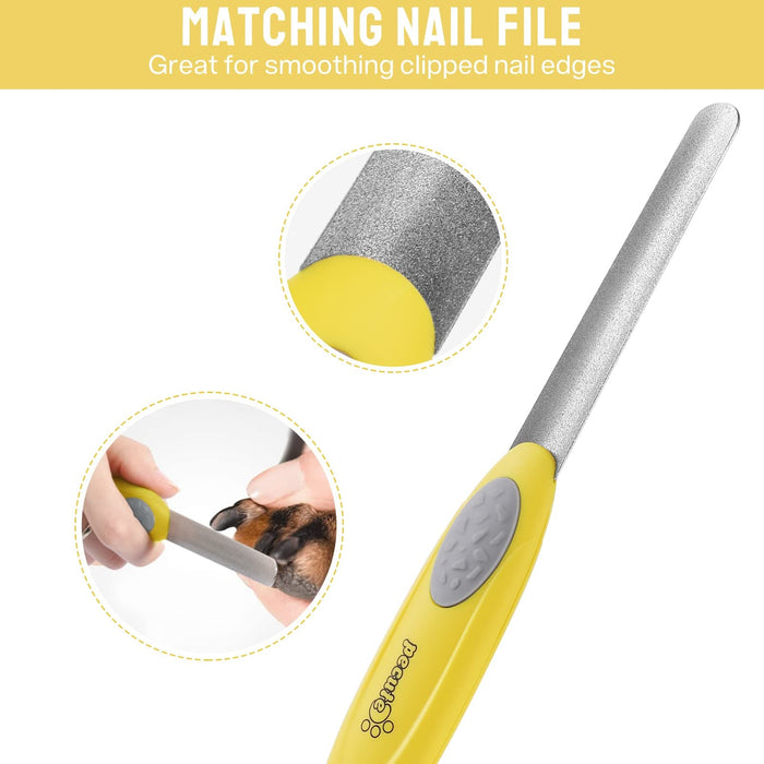 Pecute Dog Nail Clippers with Claw File Professional Set(Yellow+Grey).