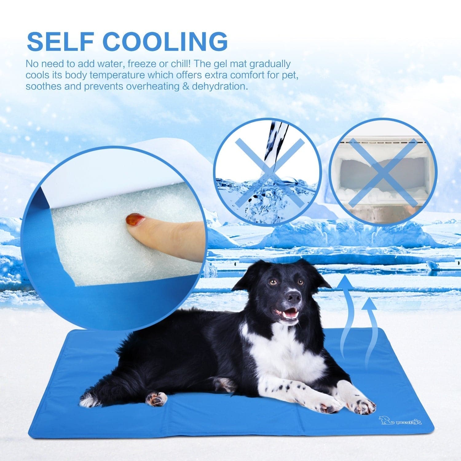 Pecute Dog Cooling Mat Blue（XXL）.