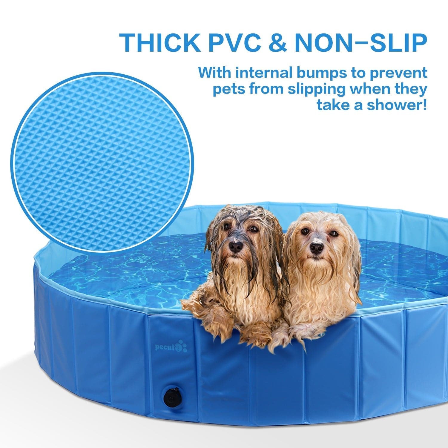 Pecute Paddling Pool for Pets& Kids（XL）.