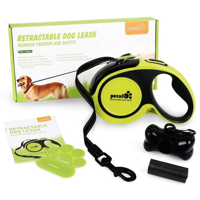 Pecute Non-Slip Handle Retractable Dog Lead (L).