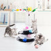 Pecute Catnip Ball Flashing Ball and Feather Wand Cat Roller Toy 4 Layers.