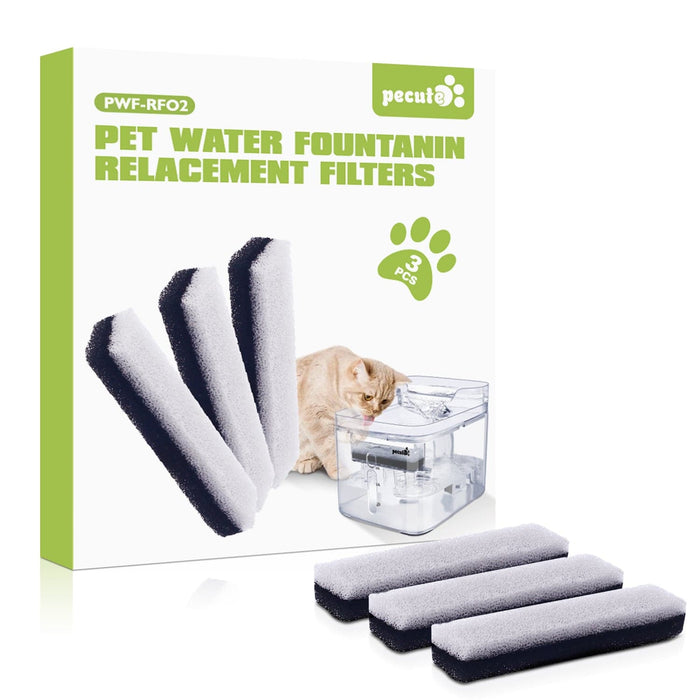 Pecute Cat Water Fountain Reusable Replacement Filters 3Pcs.