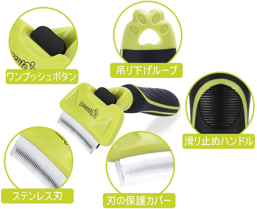 Pecute Curved Brush Shedding Hair Removal (Green).