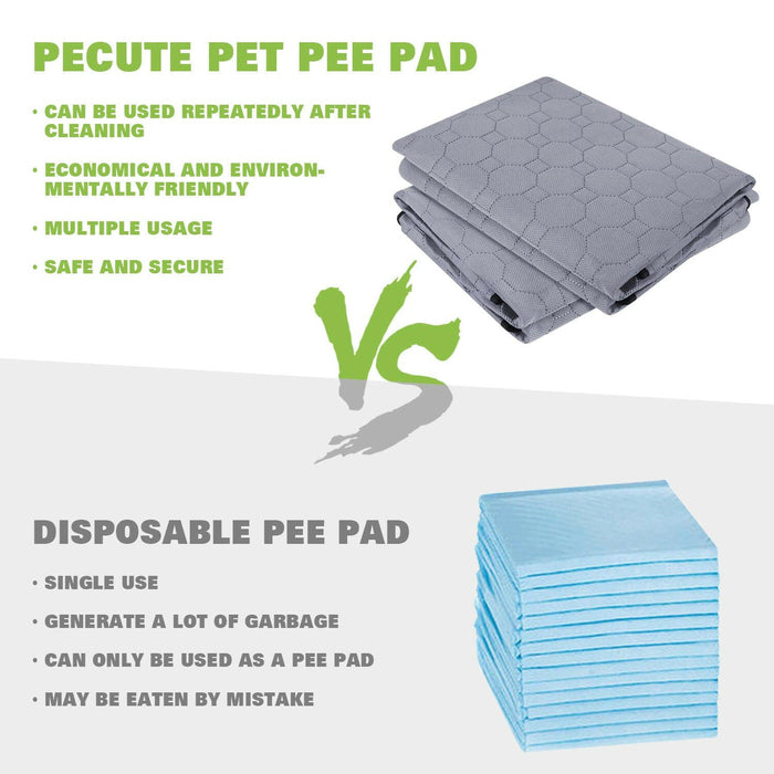 Pecute 2pcs Washable Reusable Dog Pee Pads 90*70cm.