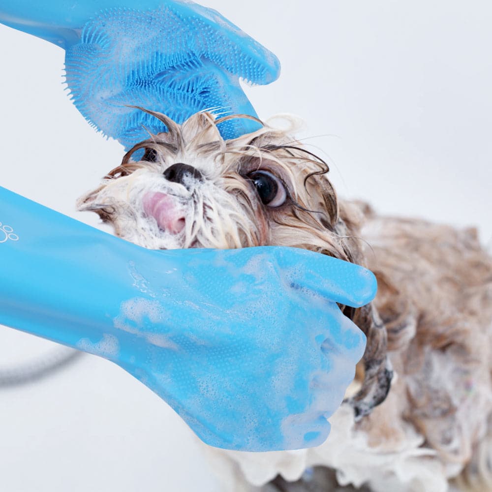 Pecute Dog Wash Mitt Bathing Grooming Gloves.