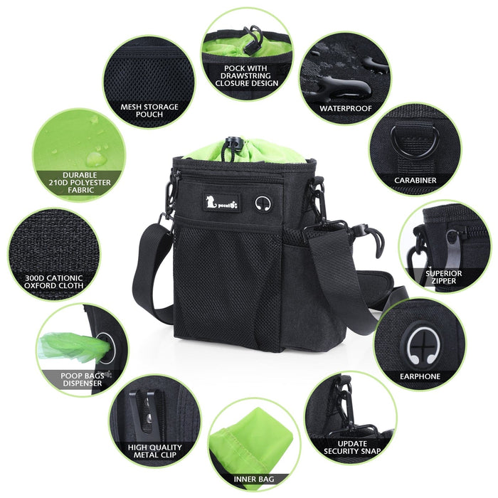 Pecute Large Dog Treat Pouch Bag (Black).