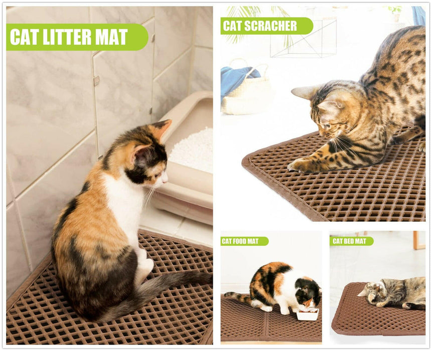 Pecute Square Large Hole Cat Litter Mat（60x42cm）.