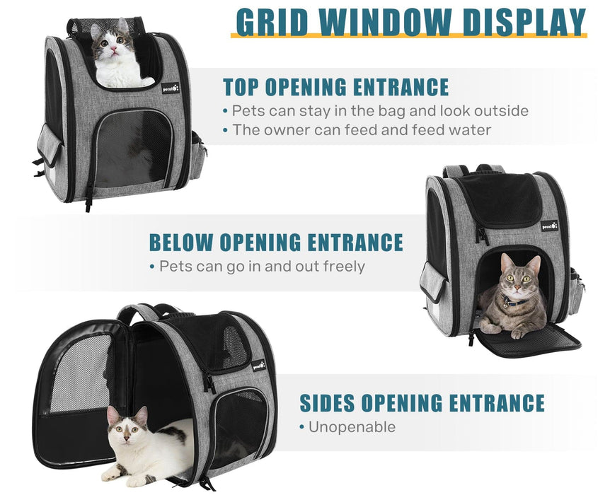 Pecute Cat Carrier Dog Backpack (Grey).