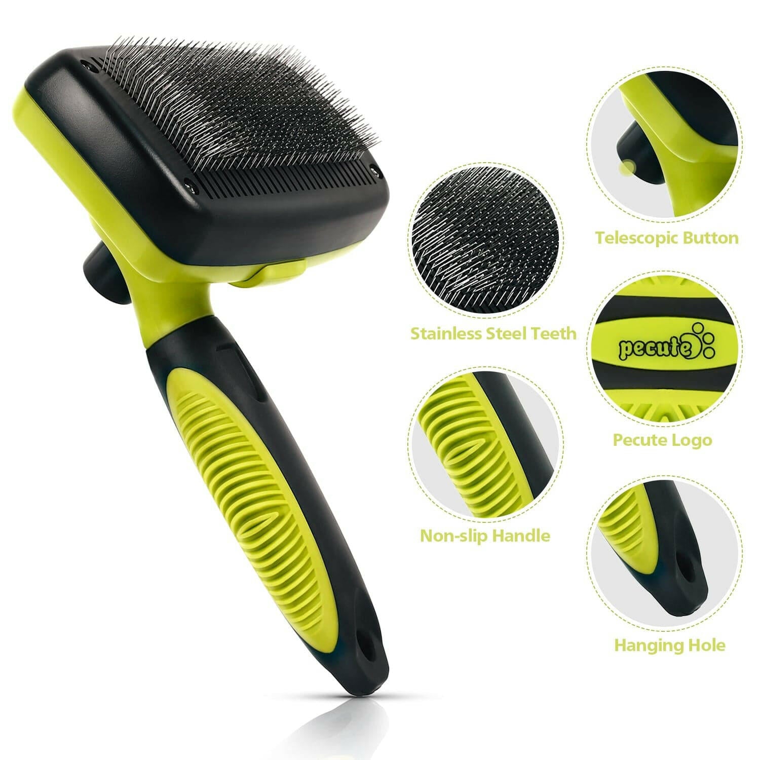 Pecute Self Cleaning Pet Grooming Brush.